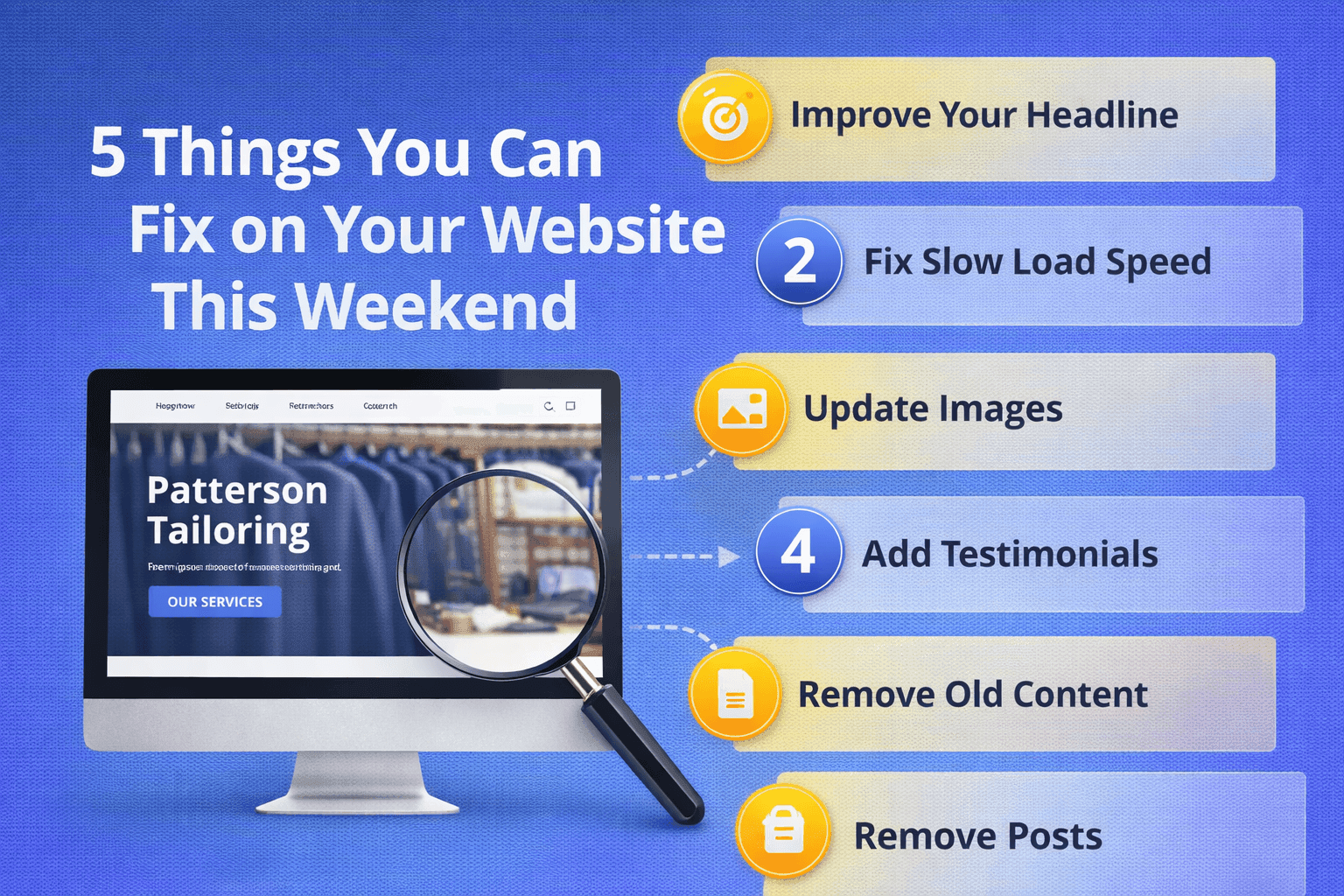 5 cosas que puedes arreglar en tu sitio web este fin de semana